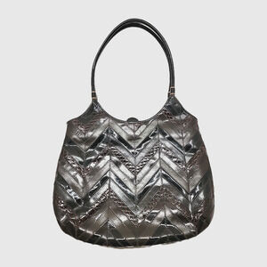 JUDITH LEIBER 80s Vtg ShoulderBag Leather Patchwork Brown Black Gold Accent RARE